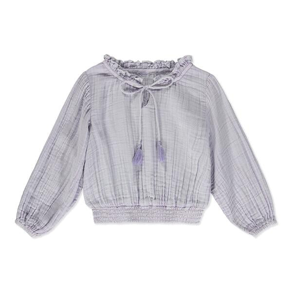 Inverness gauze peasant top