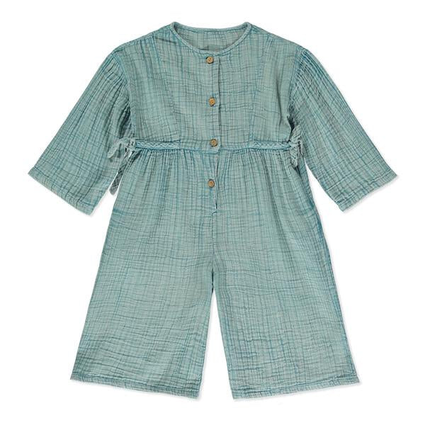 Wide leg button through jumpsuit