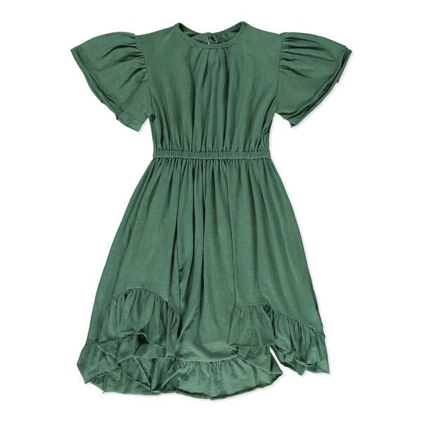 Inverness ruffle hem midi dress