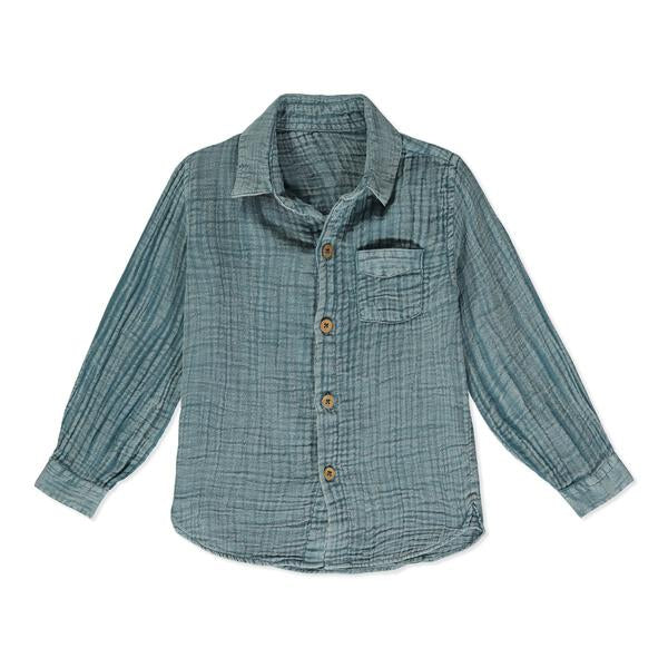 Reykjavik teal gauze shirt