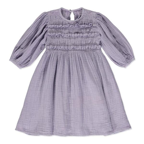 Inverness shirred peasant dress