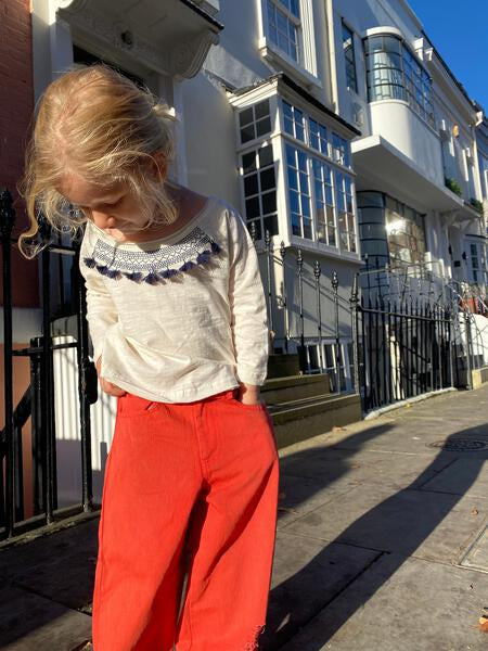 Chelsea embroidered boatneck tee