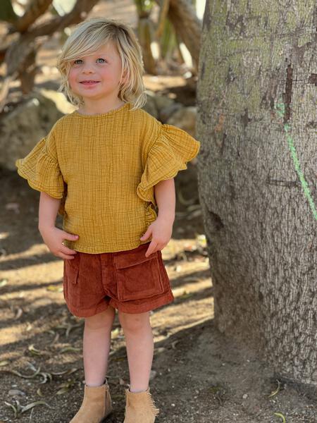 Zion gold frill blouse