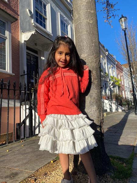 Chelsea raw edge ra ra skirt