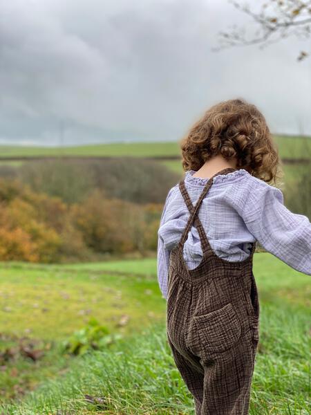 Inverness brown gauze overalls