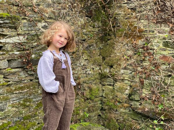 Inverness brown gauze overalls