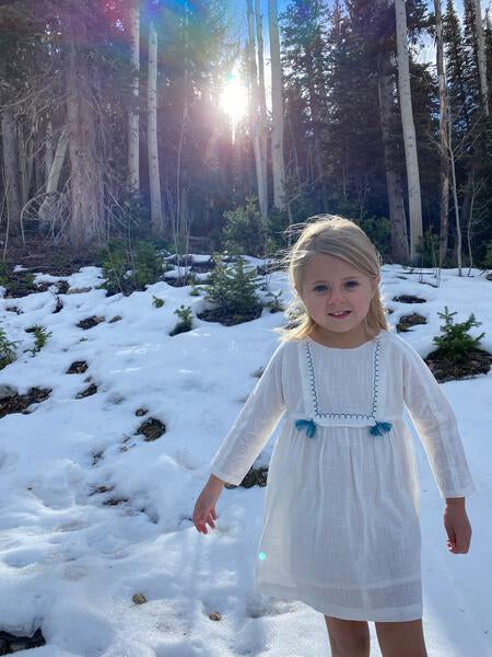 Reykjavik embroidered bib dress