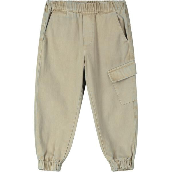 Beige twill joggers