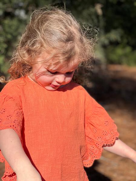 Zion peach frill blouse