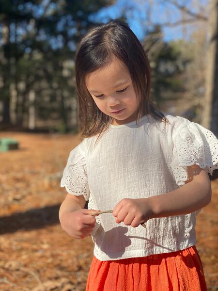 Ivory frill blouse