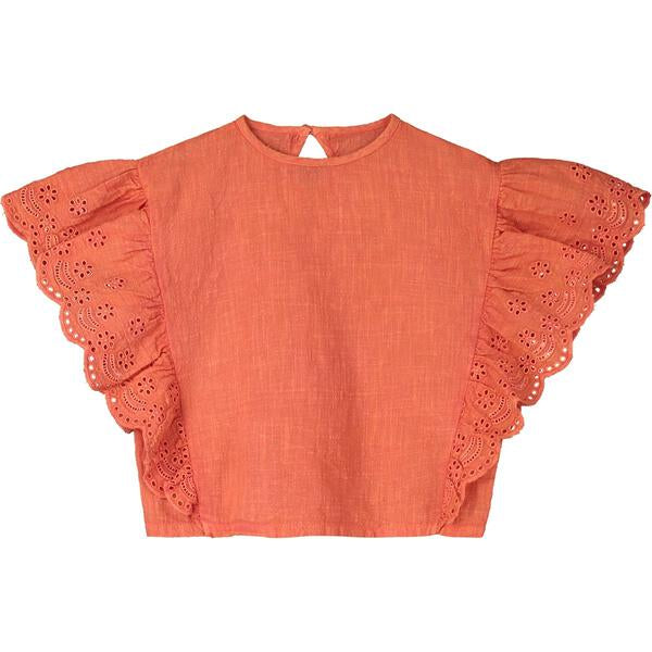 Zion peach frill blouse