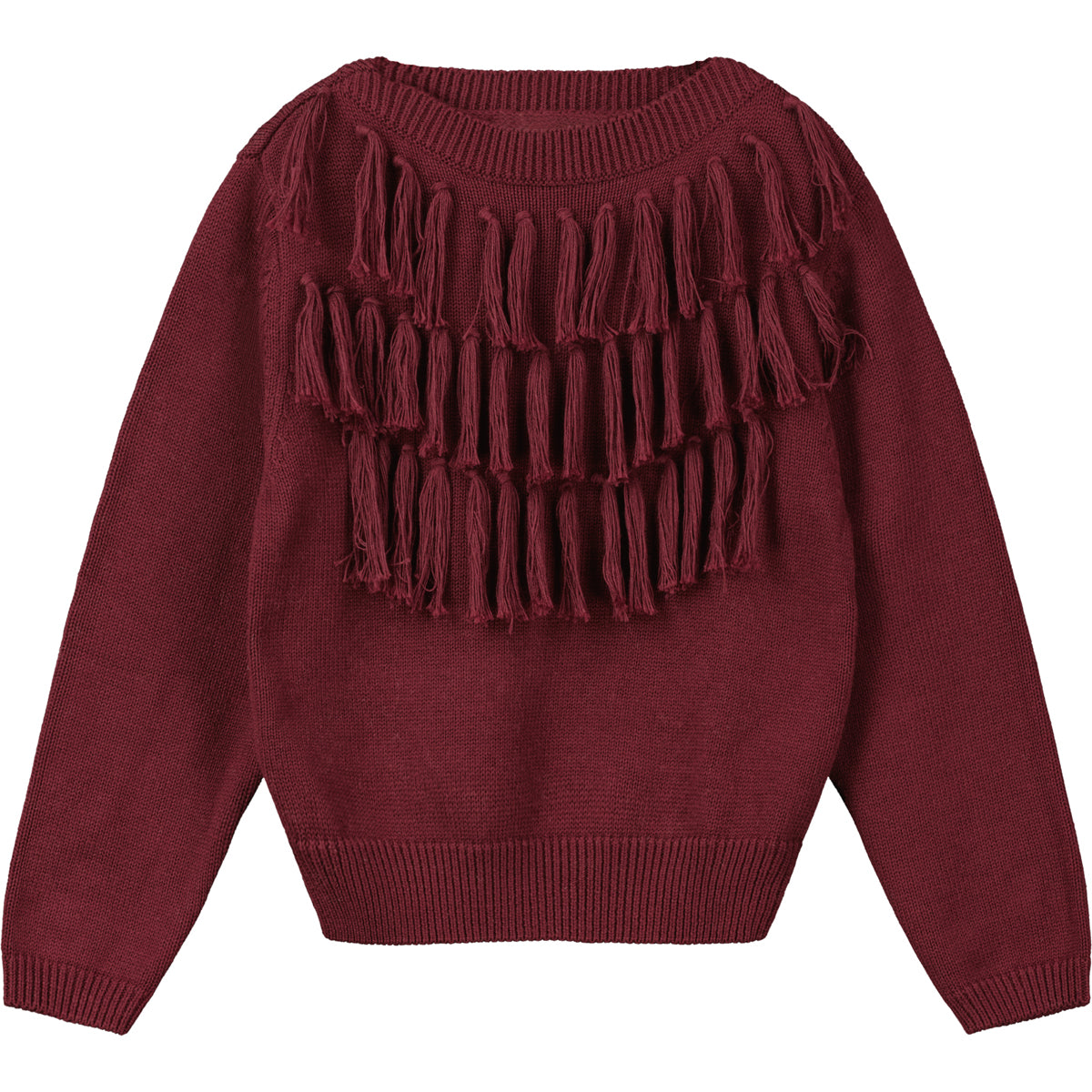 Fringe Knit Sweater in Dark Plum – Poppet & Fox
