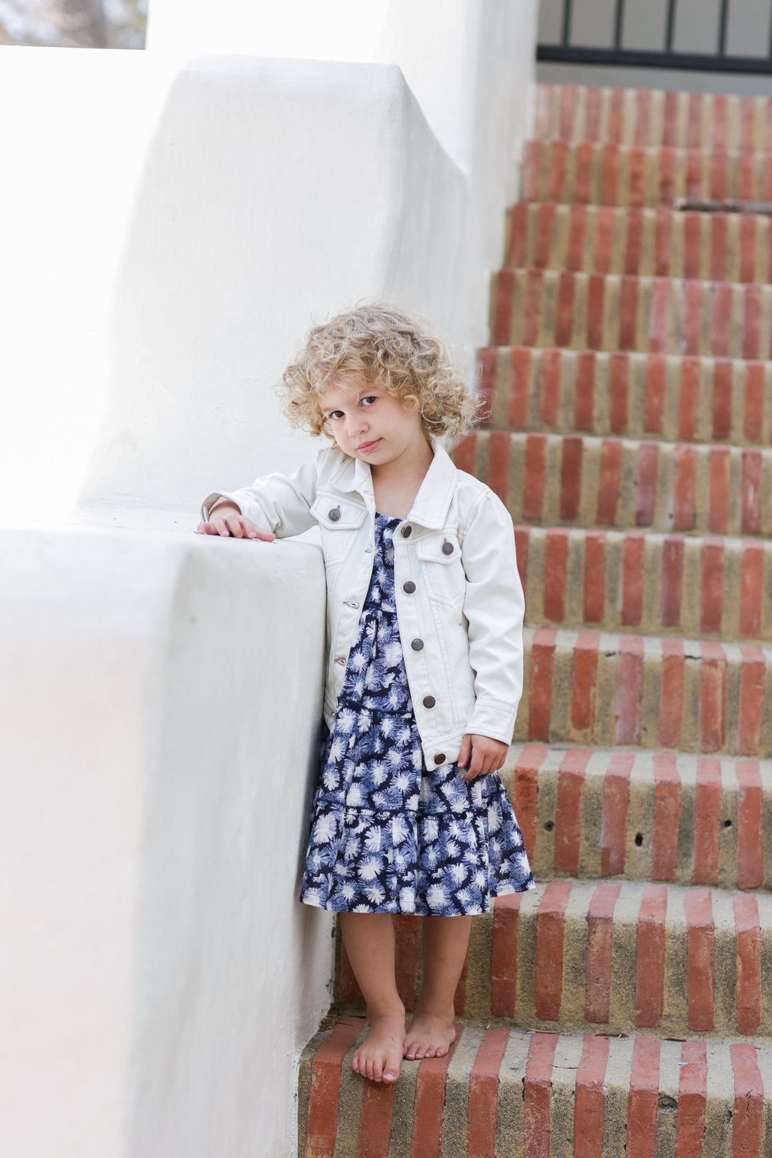 Denim style jacket in ivory