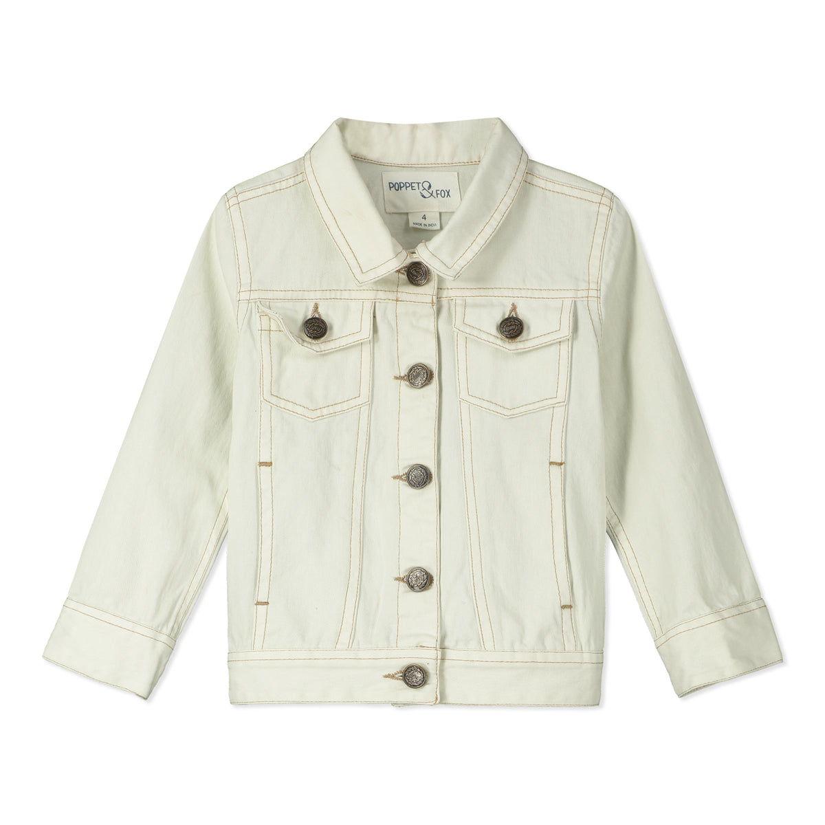 Denim style jacket in ivory