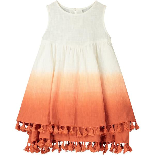 Trapeze dress in orange ombre