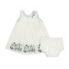 Embroidered Sleeveless Summer Dress in White