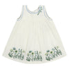 Embroidered Sleeveless Summer Dress in White
