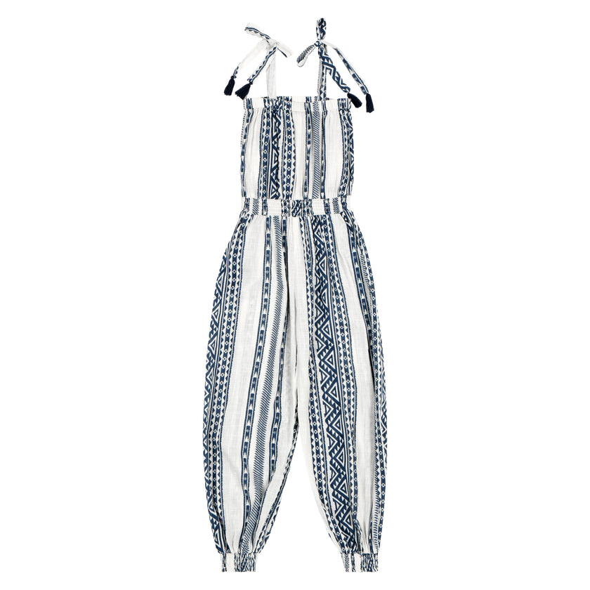 Strappy Jumpsuit in Blue Stripe