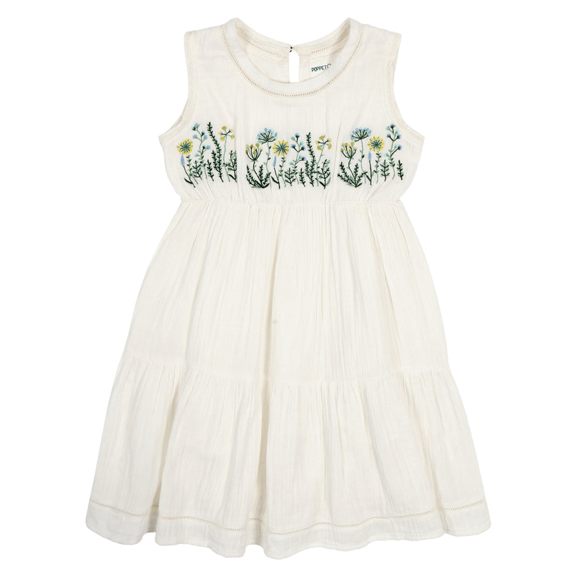 White Meadow Embroidery Dress
