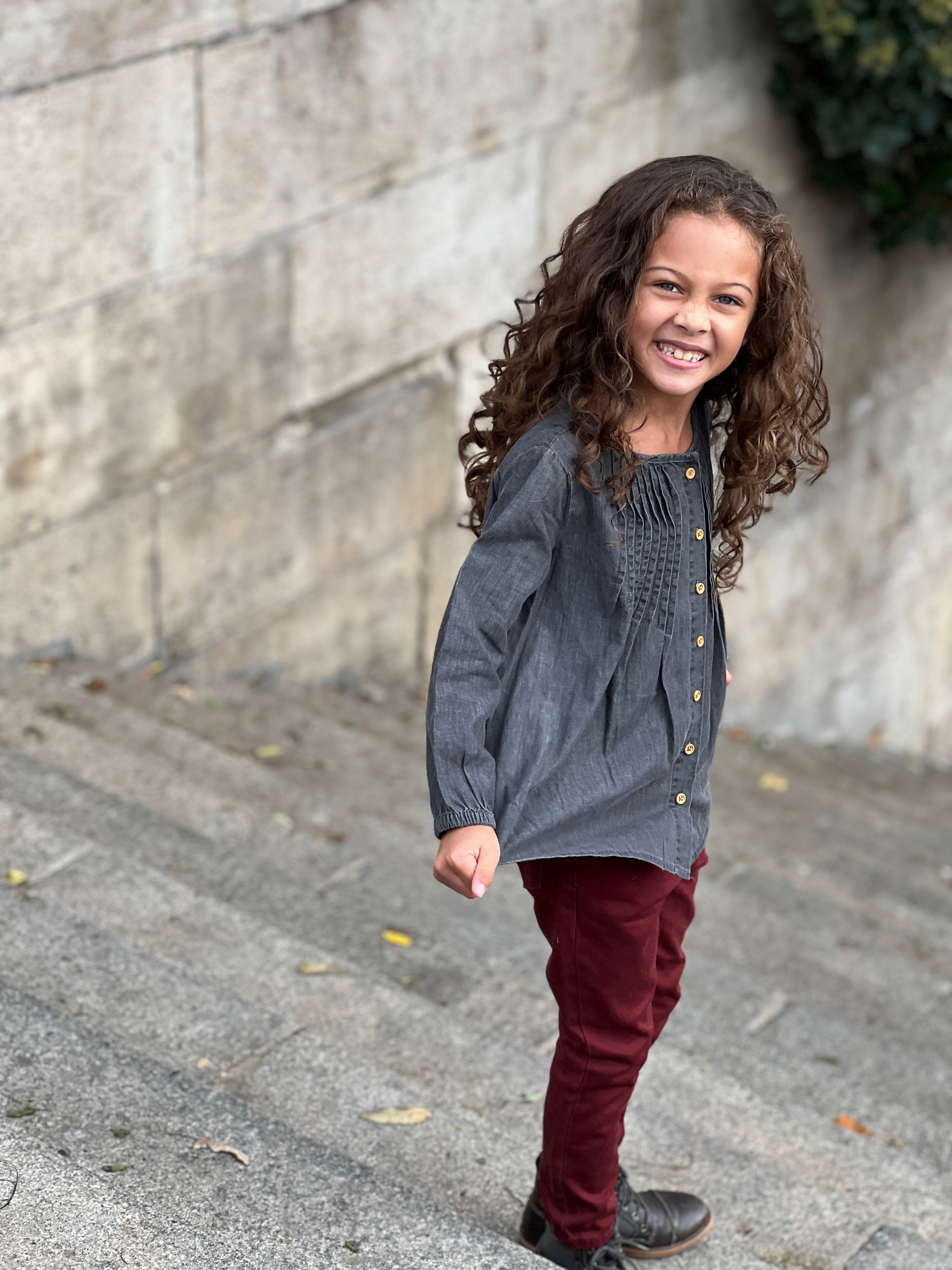 Twill Jeans in Plum