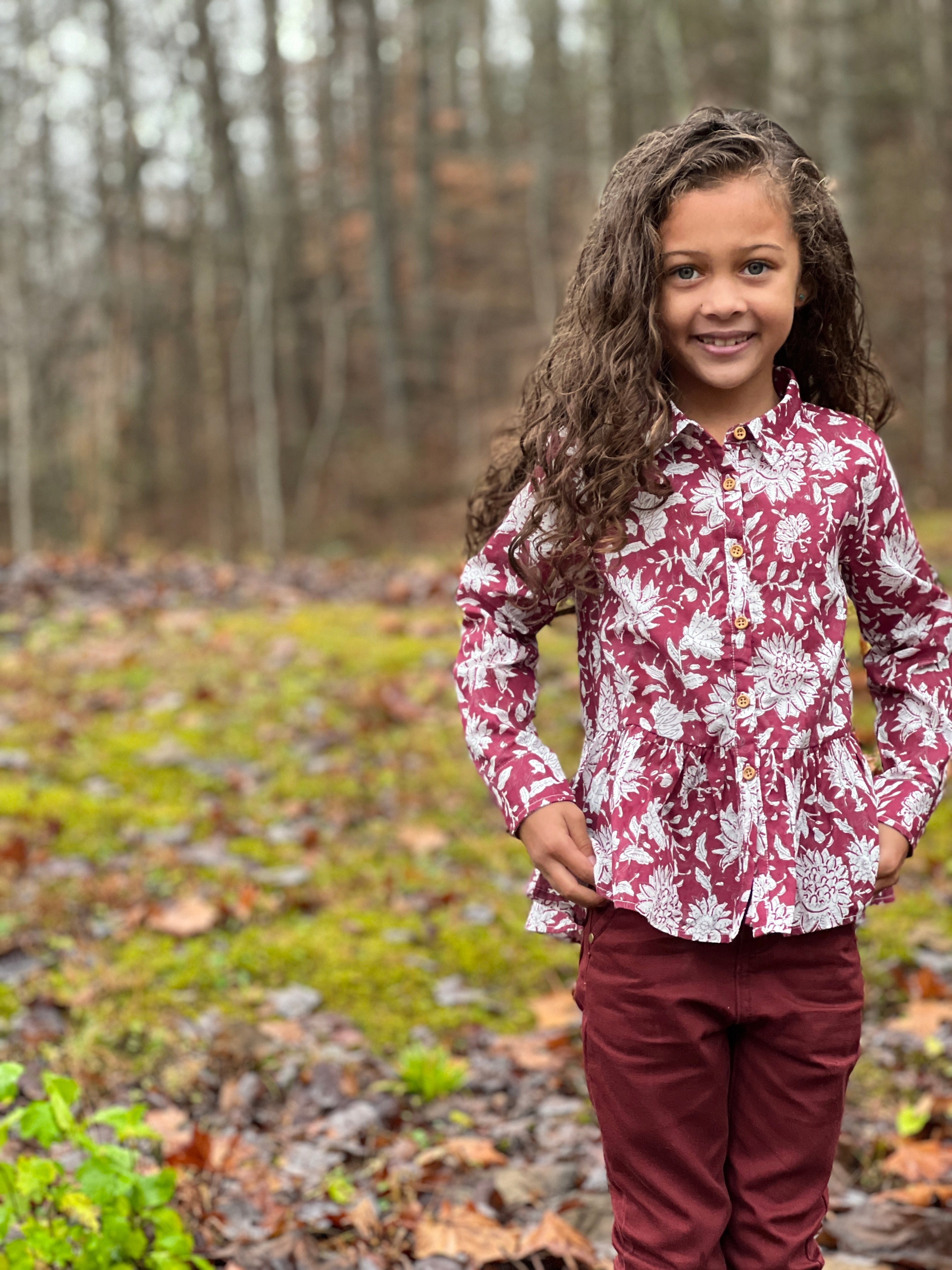 Twill Jeans in Plum