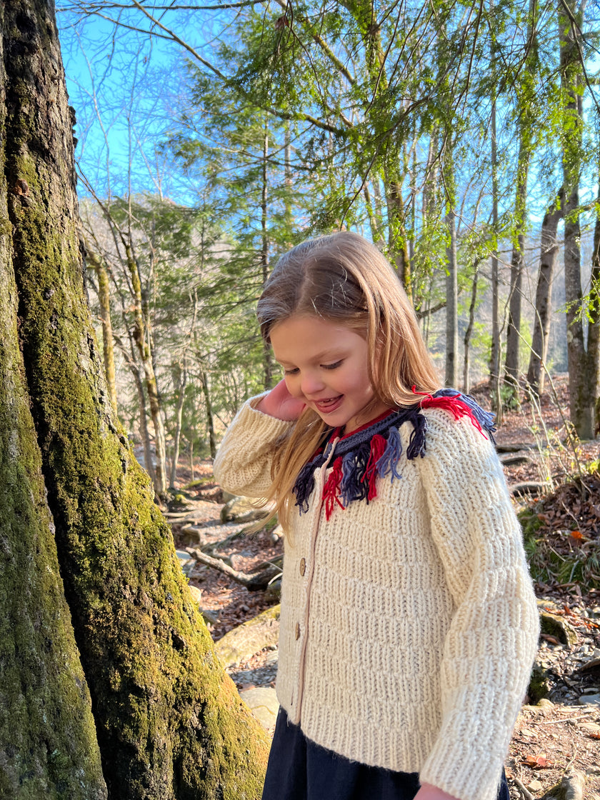Tassel Cardigan in Ivory