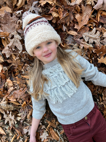 Pom Pom Hat in Ivory