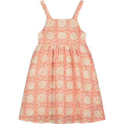 Classic Sundress in Pink Chrysanthemum Print
