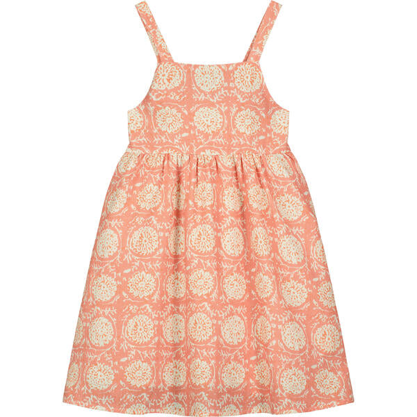Classic Sundress in Pink Chrysanthemum Print