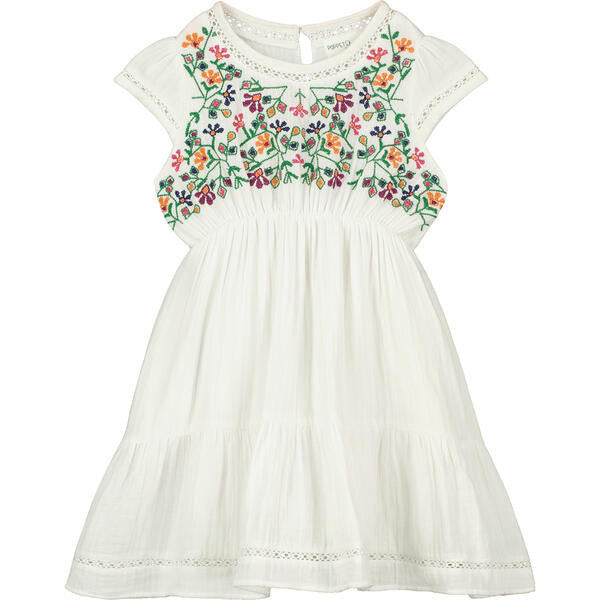 Floral Embroidered White Dress
