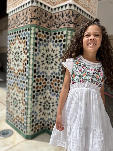 Floral Embroidered White Dress