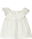 Bardot Ruffle Blouse in White