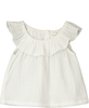 Bardot Ruffle Blouse in White