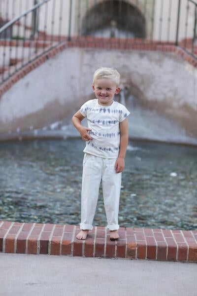Blue Stripe Tie Dye Tee