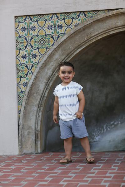 Blue Stripe Tie Dye Tee