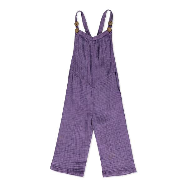 Lavender gauze overalls
