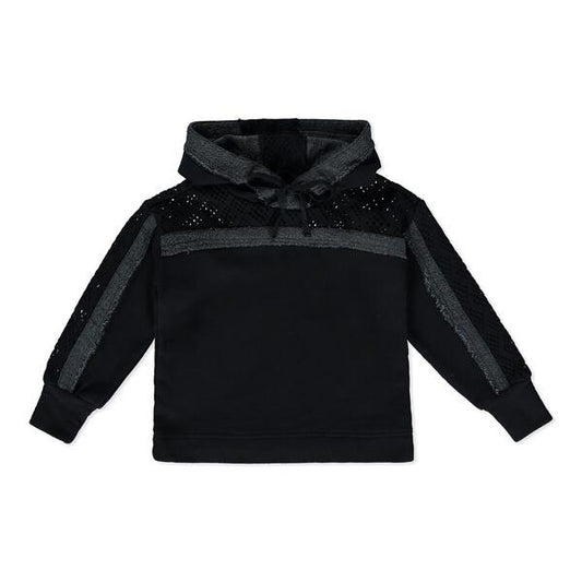 Black Tokyo crochet detail hoody