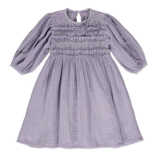 Inverness shirred peasant dress
