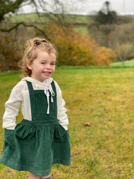 Pinafore Dress in Green