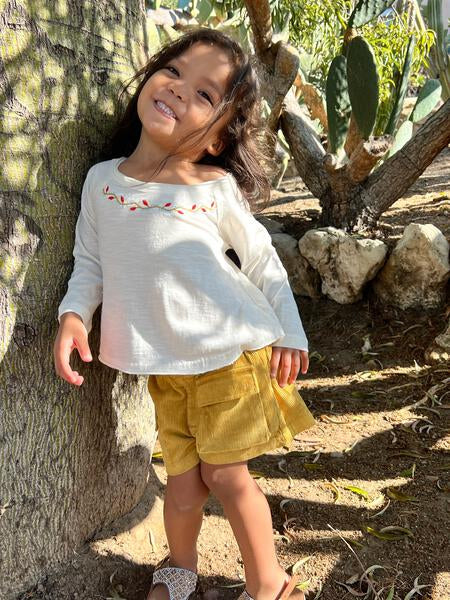 Boatneck Embroidered Tee