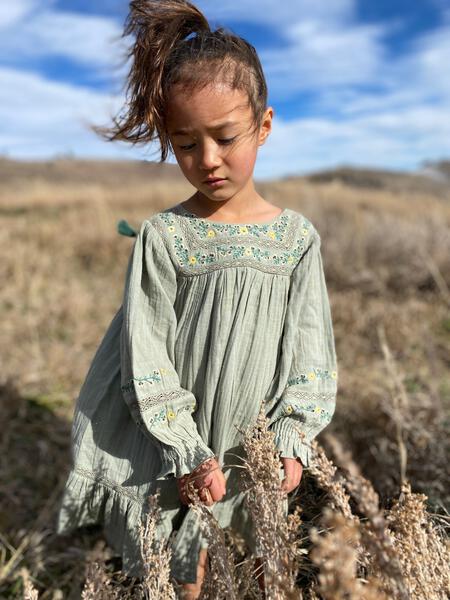 Flower Meadow Dress in Green