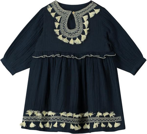 Navy Tassel Boho Dress