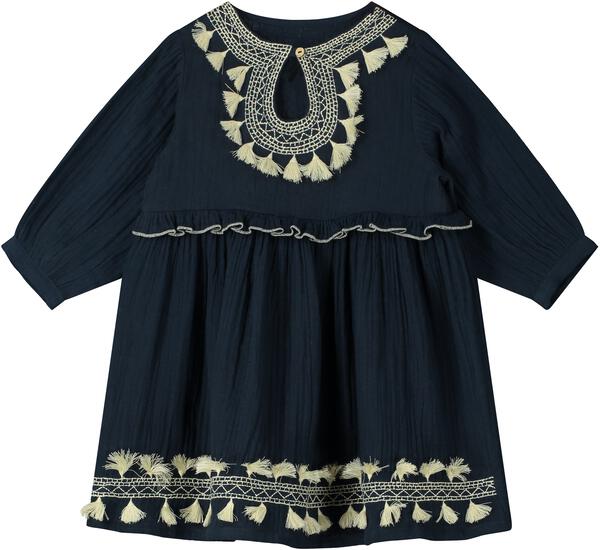Navy Tassel Boho Dress