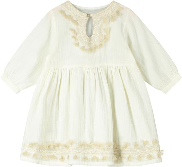 Zion embroidered keyhole neck dress