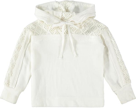 Ivory crochet detail hoody