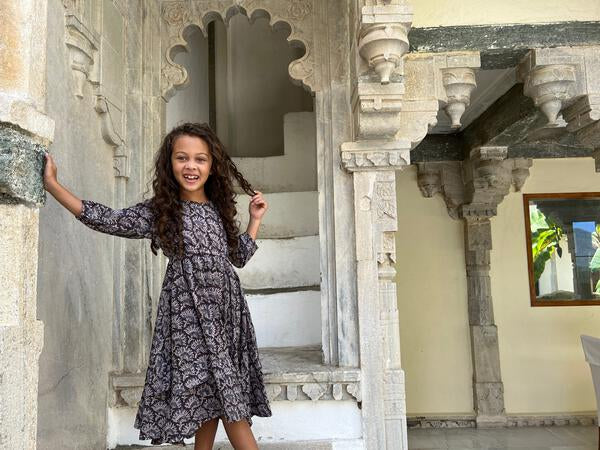 Purple Print Handkerchief Dress