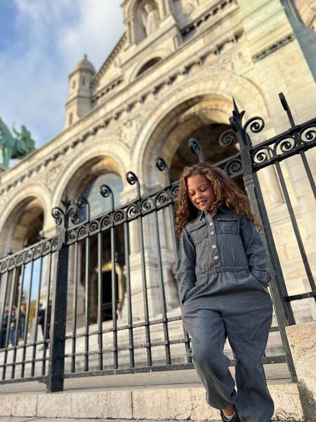 Chic Jumpsuit in Grey Chambray