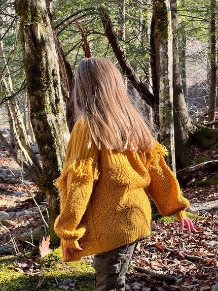 Long Tassel Cardigan in Gold