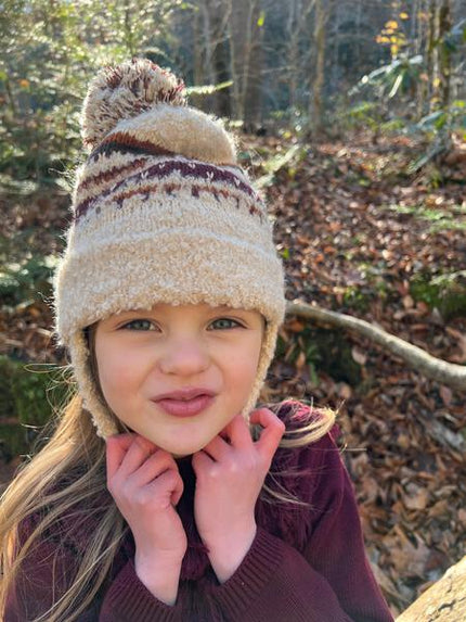 Pom Pom Hat in Beige