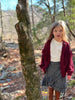 Faux Wrap Skirt in Grey Chambray